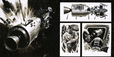 De Apollo 13-missie door Wilf (20th century) Hardy