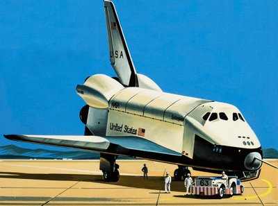 De spaceshuttle door Wilf (20th century) Hardy