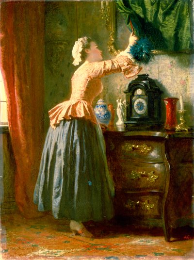 Een dienstmeisje, 19e eeuw door Wilhelm Amberg