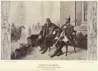 Napoleon III en Bismarck op de ochtend na de Slag bij Sedan door Wilhelm Camphausen