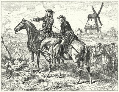 De hertog van Marlborough en prins Eugenius van Savoye bij de Slag bij Malplaquet door Wilhelm Camphausen