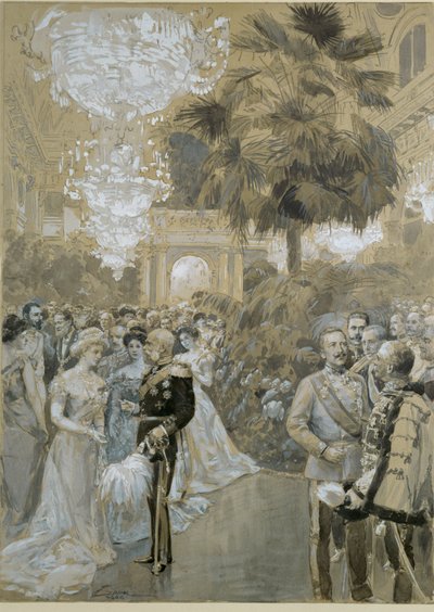 Hofbal in de Weense Hofburg, het stadspaleis van de keizers van Oostenrijk-Hongarije ... door Wilhelm Gause