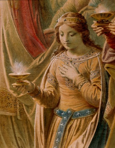 Het wonder van de Graal, uit de Lohengrin Saga, salon (detail) door Wilhelm Hauschild