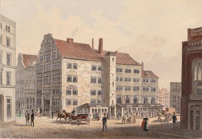 Hamburg 1845 kaiserhof hotel-zijaanzicht door WIlhelm Heuer