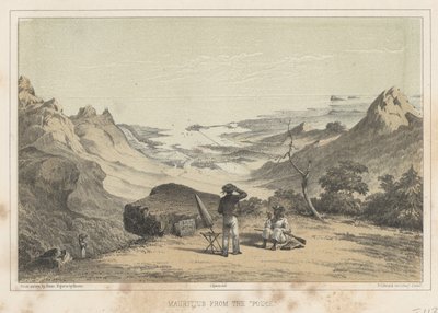 Mauritius vanaf de Pouce, 1855 door Wilhelm Joseph Heine