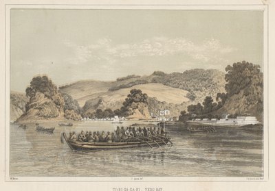 To-Ri-Ga-Sa-Ki, Yedo Bay, 1855 door Wilhelm Joseph Heine
