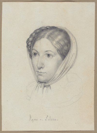 Agnes von Felsen, ca.1822 (grafiet) door Wilhelm Kügelgen