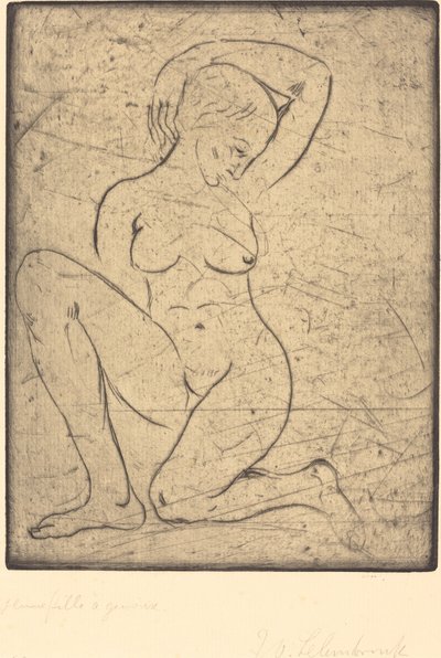 Knielend, Klein door Wilhelm Lehmbruck