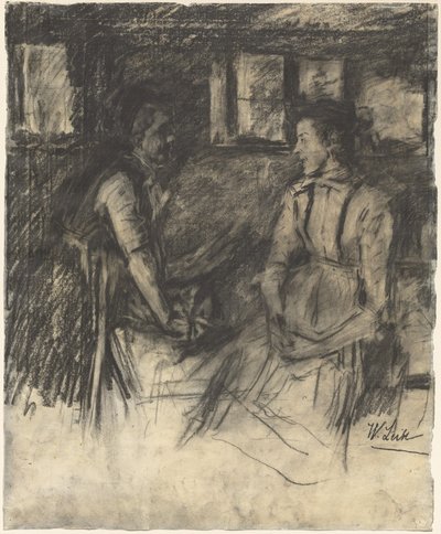 Twee vrouwen in de keuken door Wilhelm Maria Hubertus Leibl