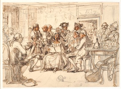 Bellman-motief: Het concert op "3 Byttor", Fredmans epistel nr. 51 door Wilhelm Marstrand