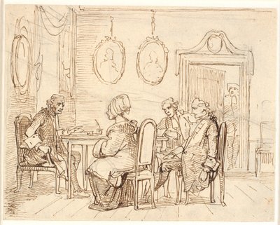 Bezoek aan een magistraat of advocaat. Holbergse scène door Wilhelm Marstrand