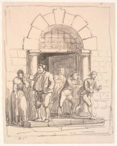 De onoplettende cipier door Wilhelm Marstrand
