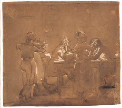 Een herbergscène door Wilhelm Marstrand