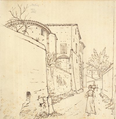 Straat in Rome door Wilhelm Marstrand
