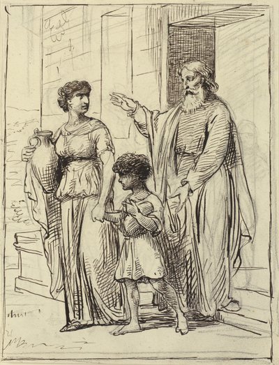 Hagar en Ismael verlaten Abraham door Wilhelm Marstrand