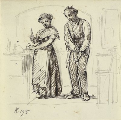 Flirten met de keukenmeid door Wilhelm Marstrand