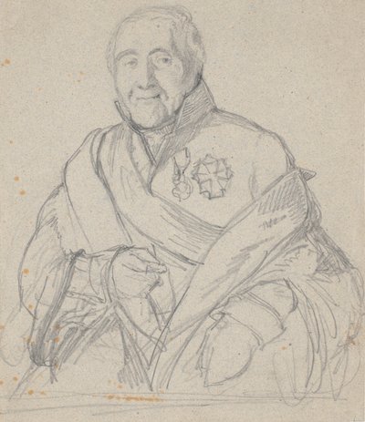 Portretstudie van geheime raad Bornemann door Wilhelm Marstrand