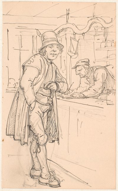 Zweedse boer bij de koopman door Wilhelm Marstrand