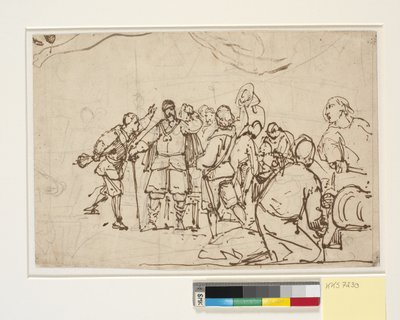 Schets voor het schilderij in Chr. 4.s kapel in Roskilde "Chr. 4. op de Drie-eenheid" door Wilhelm Marstrand