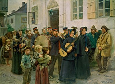 Stormaanval op een vissersdorp (Het Leger des Heils in Son) door Wilhelm Peters