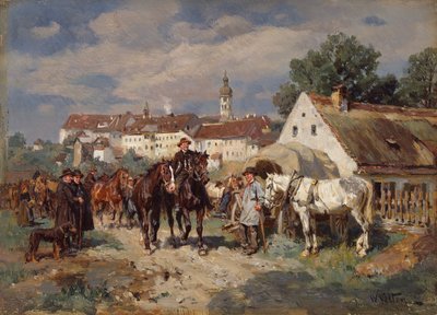 De paardenmarkt door Wilhelm Velten