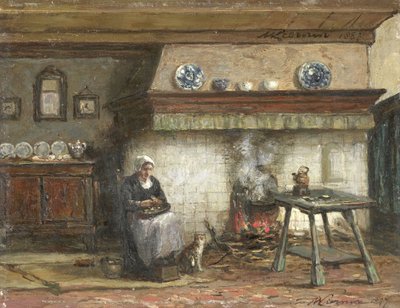Interieur van een Cottage in Scheveningen door Willem Adriaan Alexander Liernur