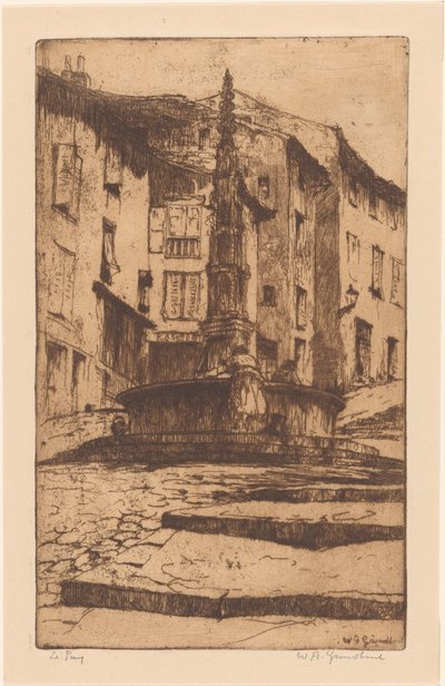 Le Puy door Willem Adrianus Grondhout (signed by artist)