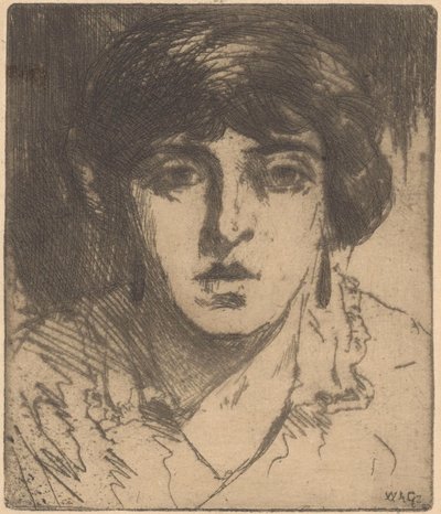 Portret van een onbekende vrouw door Willem Adrianus Grondhout (signed by artist)
