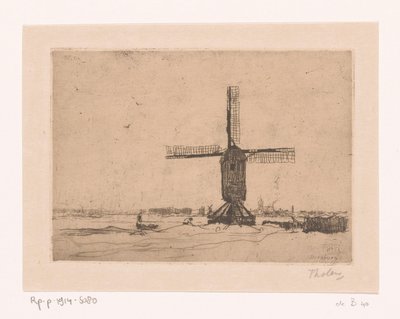 Doesburgermolen door Willem Bastiaan Tholen (signed by artist)
