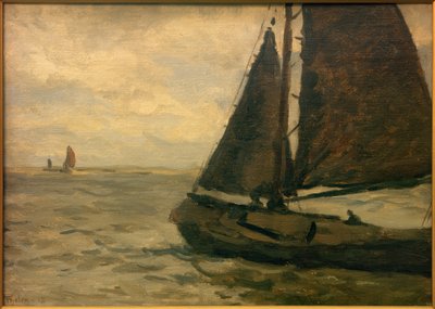 Zeilende botter door Willem Bastiaan Tholen