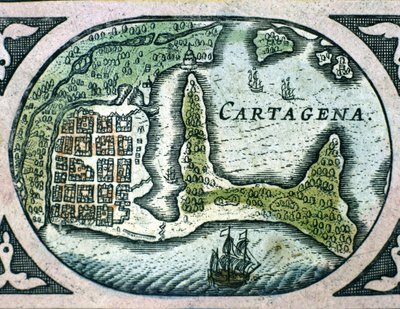 Cartagena in Colombia uit de Atlas van W. Blaeu door Willem Blaeu