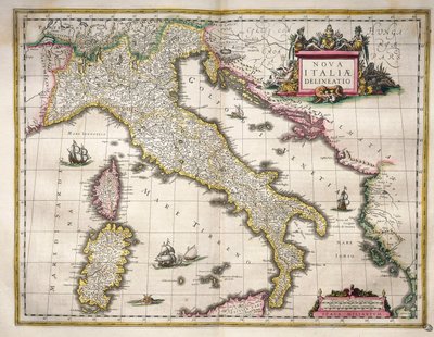 Kaart van Italië, uit Theatrum Orbis Terrarum door Willem Blaeu, Amsterdam door Willem Blaeu
