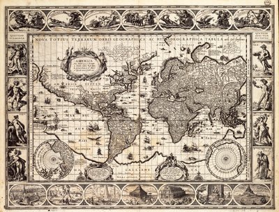 Mercator kaart van de wereld door Willem Blaeu