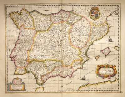 Spanje uit Theatrum Orbis Terrarum door Willem Bleau, Amsterdam door Willem Blaeu