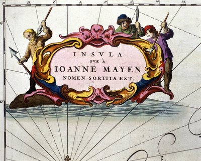 Walvisjagers afgebeeld op een bord van William Blaeu