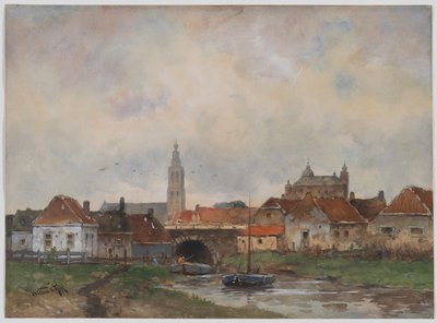 Bovenste sluis bij Steenbergen, 1800s door Willem C Rik