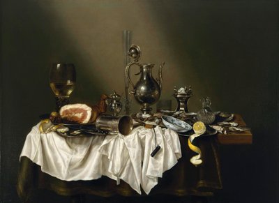 Banketstuk met ham door Willem Claesz. Heda