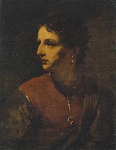 Portret van een jonge man met een oorbel, 1655 door Willem Drost