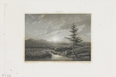 Landschap met een beek door Willem Frederik Wehmeyer