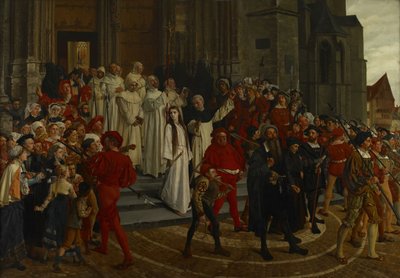 Een Martelaar van de 16e Eeuw - Johanna Van Santhoven, 1883 door Willem Geets
