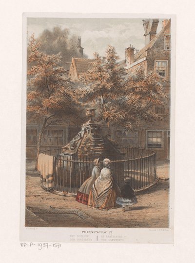 Fontein bij het doolhof te Amsterdam door Willem Hekking jr.