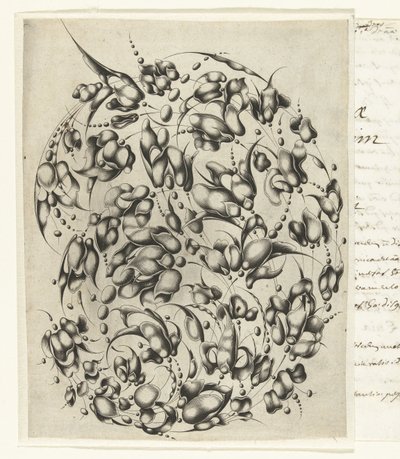 Goudsmidsboeket met gestileerde bloemen en bladeren door Willem Hondius