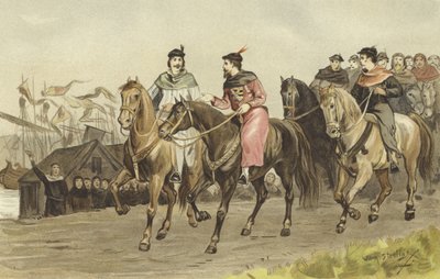 Floris V, Graaf van Holland, en Gijsbrecht IV van Amstel, 26 juli 1274 door Willem II Steelink