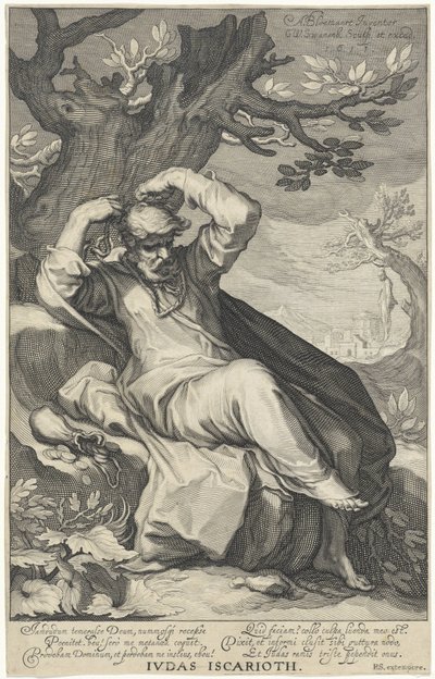 Judas Iskariot hangt zich op door Willem Isaacsz. van Swanenburg