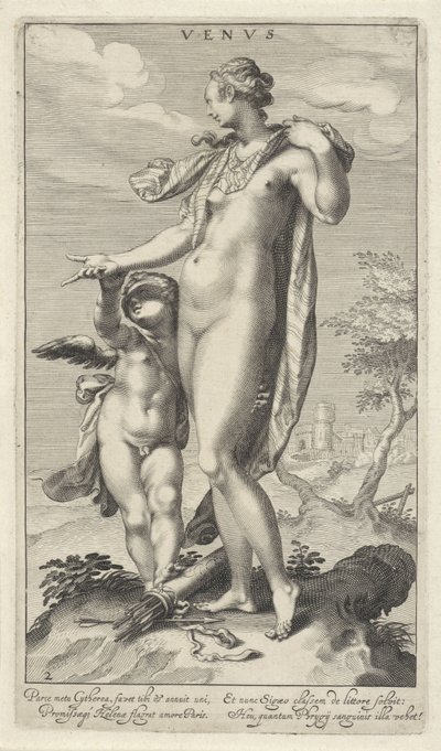Venus en Cupido door Willem Isaacsz. van Swanenburg