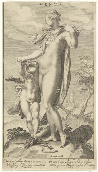 Venus en Cupido door Willem Isaacsz. van Swanenburg