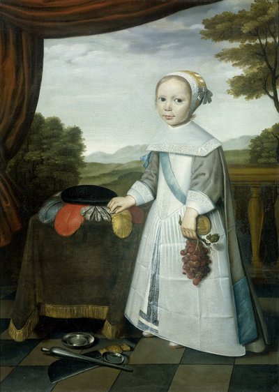 Portret van Johannes van Rees (1662-1690/91), halfbroer van Elisabeth van Oosten, als kind door Willem Jansz. Ploy (attributed to)