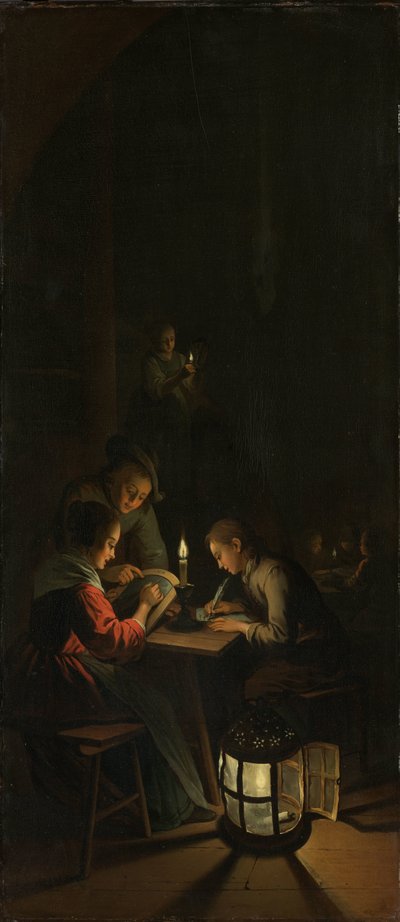 Drieluik: Allegorie van kunstonderwijs door Willem Joseph Laquy