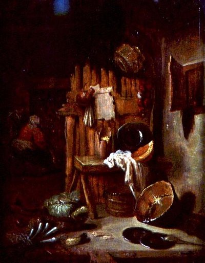 Een Keukeninterieur door Willem Kalf