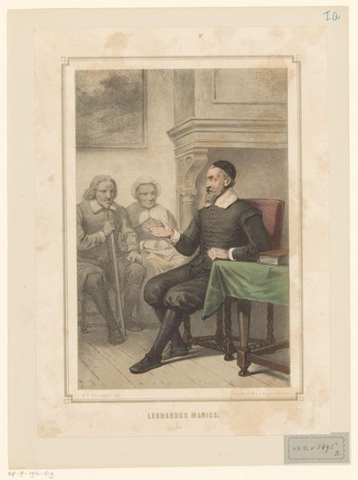 Leonardus Marius van der Goes spreekt een man en een vrouw toe door Willem Pieter Hoevenaar